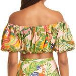 Farm Rio NWT  Tropical Macaw Leaves Off The Shoulder Crop Top OTS Size XS NEW Photo 1