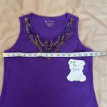 Chico's size 1 M beautiful purple beaded tank top no missing beads EUC Photo 5