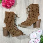 Yoki NEW Brown Suede Gladiator Espadrille Heels Sandals Photo 0