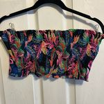 Shade & Shore Pink and Blue Smocked Bikini Top Photo 0