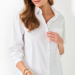 Lilly Pulitzer Brand New  The Relaxed Lilly Shirt Button Down Poplin White Large Photo 0