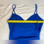 Windsor  Long Dress High Slit Royal Blue Wrap Front‎ Ruched on Side Size Small Photo 5