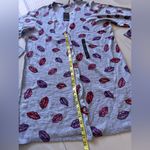 Torrid Lips Boyfriend Cardigan gray/red jacket full button longsleeve 1X (14-16) Photo 9