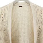 Free People  Ivory Tight Knit Cardigan Coastal Resort Cozy Winter Holiday M Photo 2