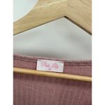 Pink Lily  Pink Ribbed Long Sleeve Pullover Top Women's Size Medium M Photo 4