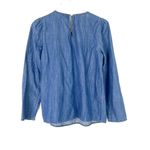 J.Crew  Factory Chambray Puff-Sleeve Top in Cotton-Tencel Blue Size XS EUC A875 Photo 7