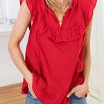 Emerson Fry | India Collection | Antoinette Top | Red Swiss Dots | Sz M Size M Photo 0