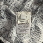 One World Medium Tunic Top Floral Semi-Sheer Flutter Sleeve Shark-Bite Stretch Photo 9