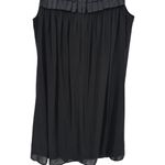 Women's 100% Silk Black Sleeveless Pleated A Photo 9