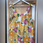 Coeur DE Vague Retro 60’s Flowers Overalls NWT!! Yellow Size M Photo 8