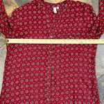 Kut From The Kloth Floral V-neck Button Down Sheer Blouse Large Photo 6