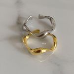 Stacking Rings Set Ring Set Silver Ring Wave Ring Photo 2