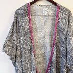 Billabong  Aztec Black & White Printed Open Front Cardigan Size S/M 100% Cotton Photo 1