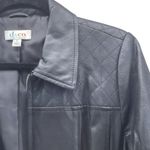 Denim‎ And Co Womens Jacket Size Small Genuine Leather Quilted Business Career Black Photo 3