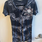 Affliction  Y2K Skull VNeck T-shirt Photo 0