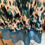 Vera Wang Simple lightweight scoop neck aqua,tan,blue & black color dress size M Photo 9