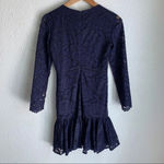 Bardot  Rubi Long Sleeve Lace Ruffle Hem Dress in Navy Sz XS/4 Photo 3