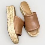 Dolce Vita Tan Leather Espadrille Braided Sole Platform Slide Sandals Womens 8.5 Photo 0