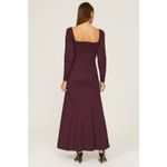 Staud Burgundy fitted body Cotton Blend Josephine Maxi Dress Women’s Size 4 Red Photo 2