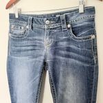 Miss Me Signature Straight Jeans Embellished Low Rise Stretch Rhinestone Sz 28 Photo 8