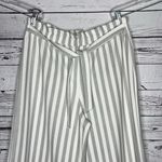 Cato Size XL Gray & White Stripe Paperbag Waist Wide Leg Crop Pants w/ Tie Belt Photo 1