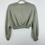 BP Olive Green‎ Cropped Sweatshirt XS Long Sleeve Casual Pullover Top Loungewear Green Photo 5