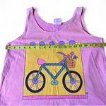 Fresh Produce Vintage 90’s Pink Bicycle Screen Print Cotton Tank Top Size Medium Photo 3
