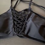 Xhilaration  Macrame High Neck Bralette Bikini Top in Black Size M New Photo 3