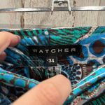 Retro Watcher Psychedelic 70s Cotton Low Rise Flare Pants Y2K Blue Festival 34 Size M Photo 1