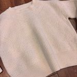 None Womens Small Cream White Cropped Long Sleeve Sweater Chunky Knit Cozy Winter Photo 1