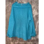 Pilcro Anthropologie  Cozy Cowl-Neck Aqua Blue Knit Dolman Sleeve Sweater XL Photo 3