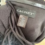 CACHET Glitter Knit Sheath Maxi Dress with Illusion Plunge Size 8 Black Silver Photo 5