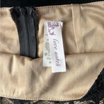 Love Note Black Lace Tan Lined Slip Lingerie Skirt Size S Photo 3