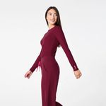 FIGS  Ribbed Longsleeve Underscrub in Deep Cranberry, Size X-Small Photo 2