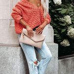 VICI NEW -COLE VALLEY CHENILLE SWEATER - SALMON ORANGE Photo 1