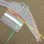 Pink Rose Gray, Pink, Blue, White 1/4 Zip Sweatshirt Photo 4