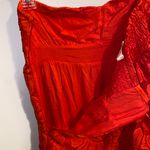 Anthropologie NWT $190  × Maeve Red Strapless Lace Mini Tiered Side Zip Dress M Photo 10