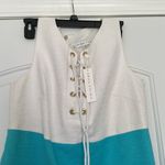 Trina Turk NWT Miss Brady Colorblock Lace-Up Dress White Blue Sz 6 Photo 6