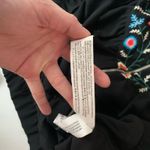 Zara TRF Outerwear M Floral Embroidered Yoke Black Full Zip Jacket Ruffle Sleeve Size M Photo 3