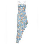 Nookie  Simone Cut Out Dress in Blue Medium Womens‎ Long Gown Photo 6