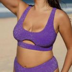 BERLOOK PLUS SIZE Purple Lurex Cut Out TOP ONLY 25 Photo 3