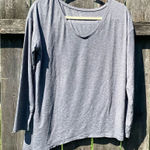 Gap  Fit Breathe Gray Long Sleeve Asymmetrical Tie Top | S Photo 0