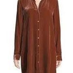 Eileen Fisher NWOT Mandarin Collar Lng Velvet Shirt Dress Tunic sz medium Photo 1