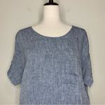 Lands' End Lands’ End 100% Linen Lagenlook Chambray Short Sleeves Top Photo 1