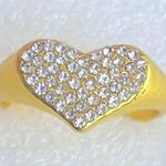 Crystal Heart Rings On Gold Sitting Photo 2
