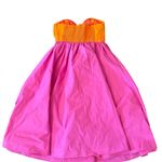 Kate Spade  Twist Bodice Colorblock Dress Pink Orange 0 Strapless Photo 4