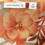 Susan Graver Like New  Top / Swim Cover-Up Orange Floral Gold Sequin V Neck 3X Photo 6
