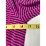 Title Nine Activewear Top Bright Pink with Black Stripes Asymmetrical Zippers XS Photo 4