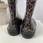 Brown & Black Animal Print Calf Height Waterproof Rubber Rain Boots 7 Photo 2