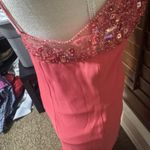 Gilar Evening Gown Maxi Beaded Dress Coral Pink sz 8 Glam Prom Fairy Formal Photo 5
